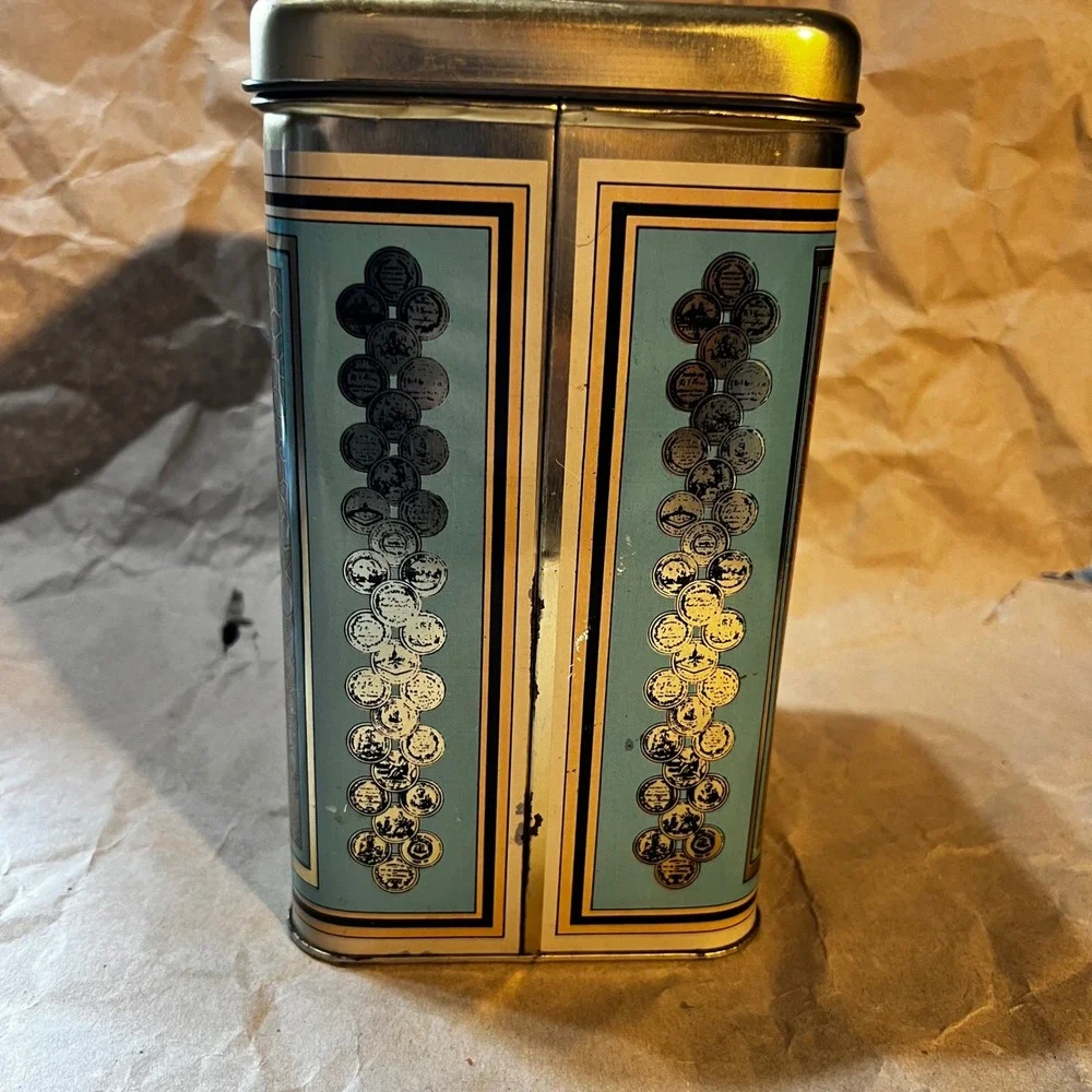 Heinz Tin Teal Orange Vintage Style Cheinco Pearls Advertising Container